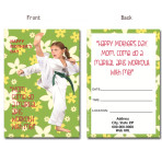 Mom, come do a martial arts workout with me! Ad Card