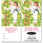 Mom, come do a martial arts workout with me! Rack Card
