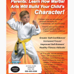 Learn How Martial Arts Will Build Your Child’s Character! Flyer 8.5×11